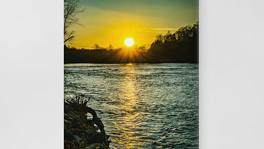 Yadkin River Sunset - Gallery Wrapped Canvas