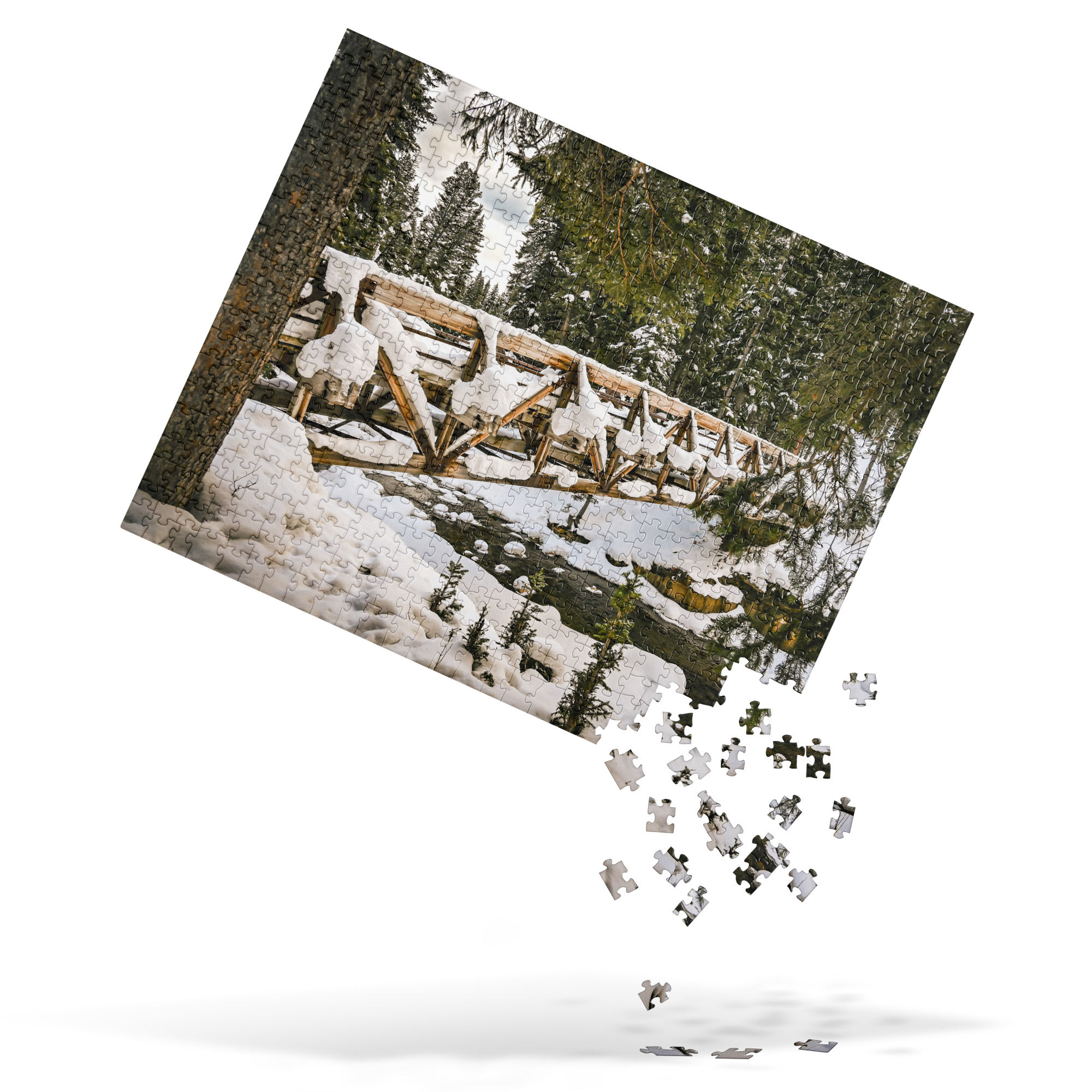 Snowcapped Bridge - Jigsaw puzzle