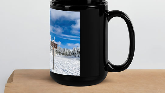 All Directions Go West - Black glossy mug