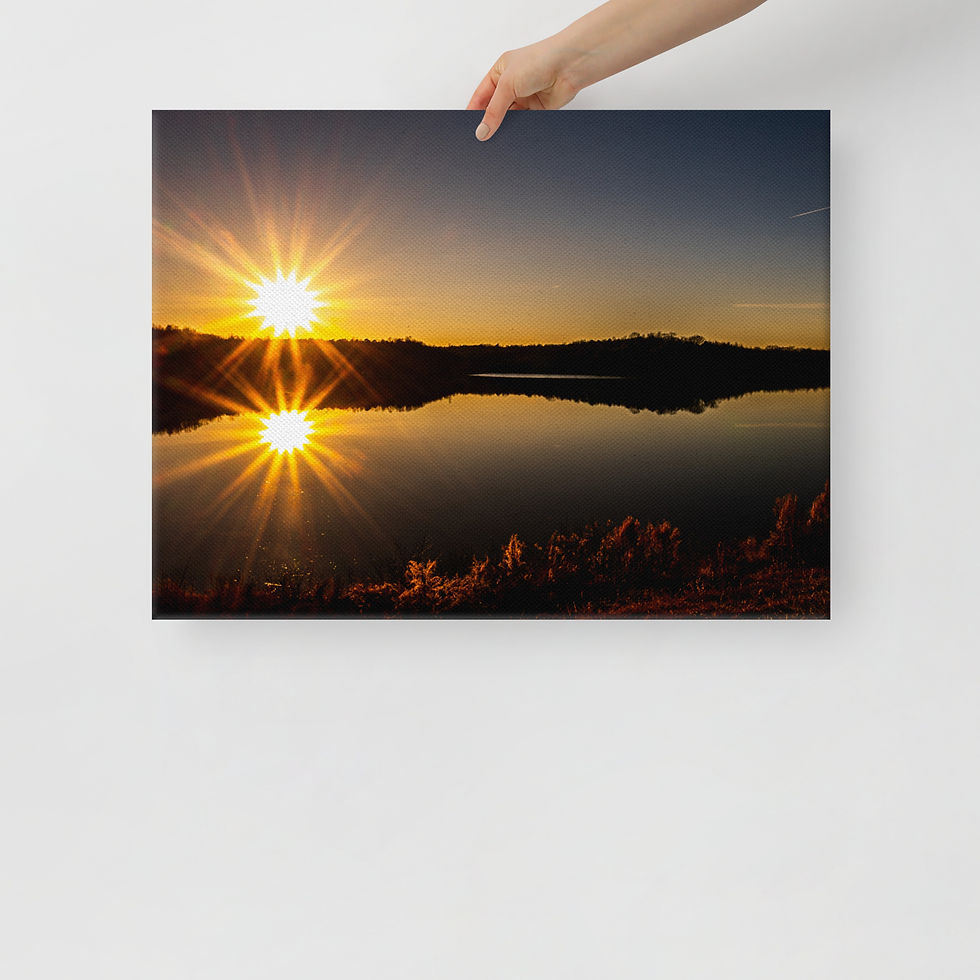 Thumbnail: Warm Lake Reflections - Gallery Wrapped Canvas