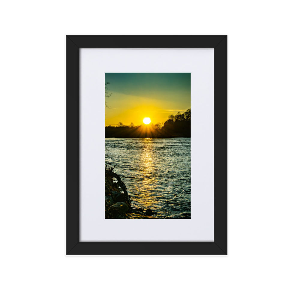 Thumbnail: Yadkin River Sunset - Framed Print with Mat
