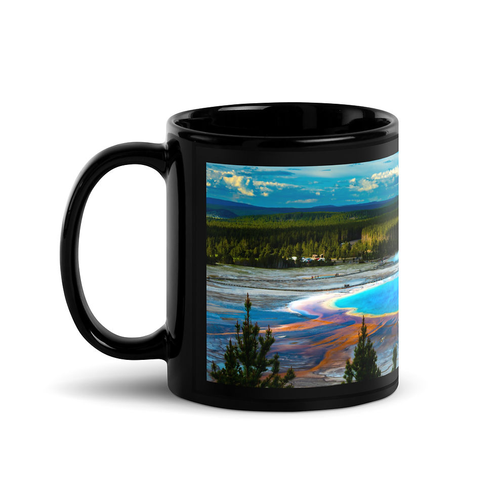 Thumbnail: Grand Prismatic Hot Spring - Black glossy mug