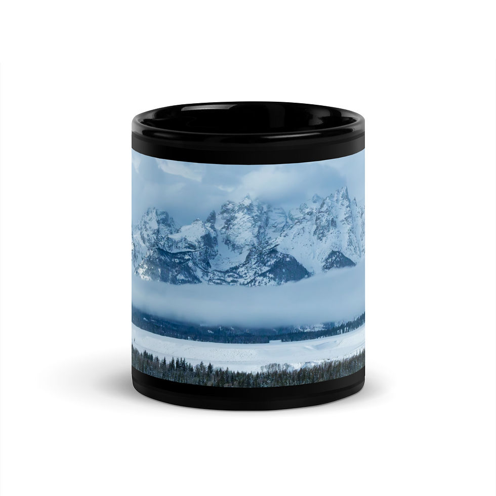 Thumbnail: Above The Clouds - Black glossy mug