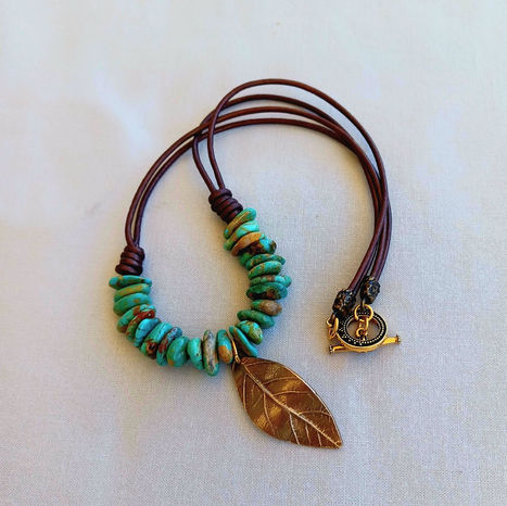 Turquoisejewelry ArizonaArtisan Southwestnecklace Handmadejewelry Bronzejewelry
