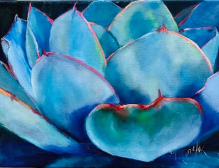 BlueAgave AgaveArt DesertArt AgaveinOil AbstractAgave