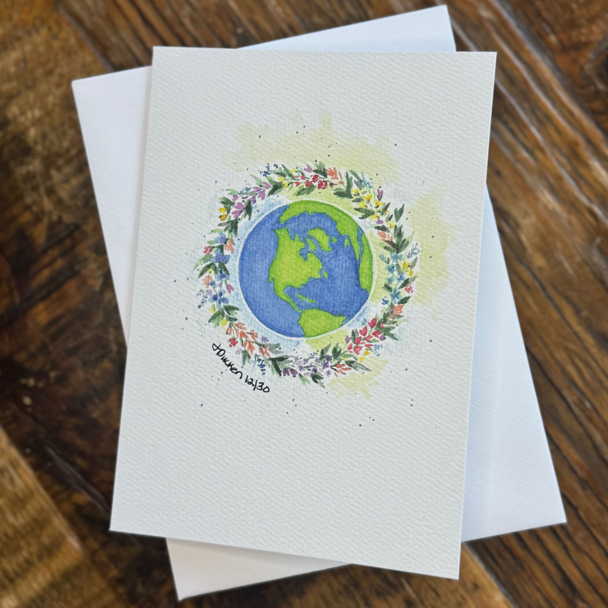 Floral Earth Blooms – 4x6 Limited Edition Print Greeting Card