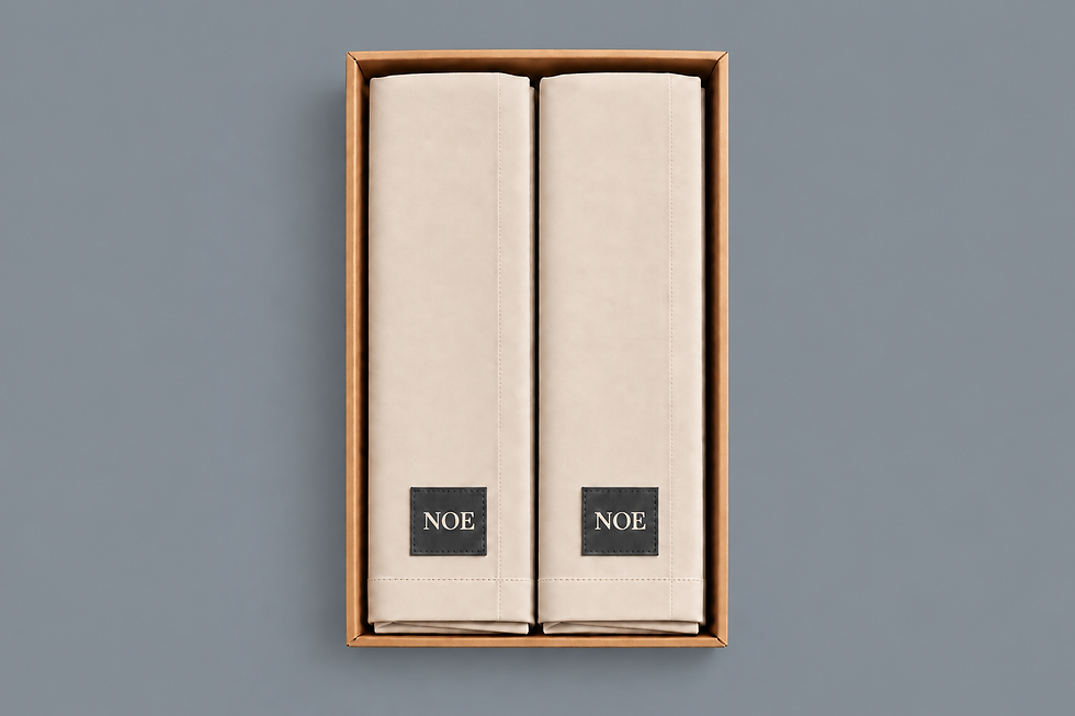 Two beige dinner cloths/napkins