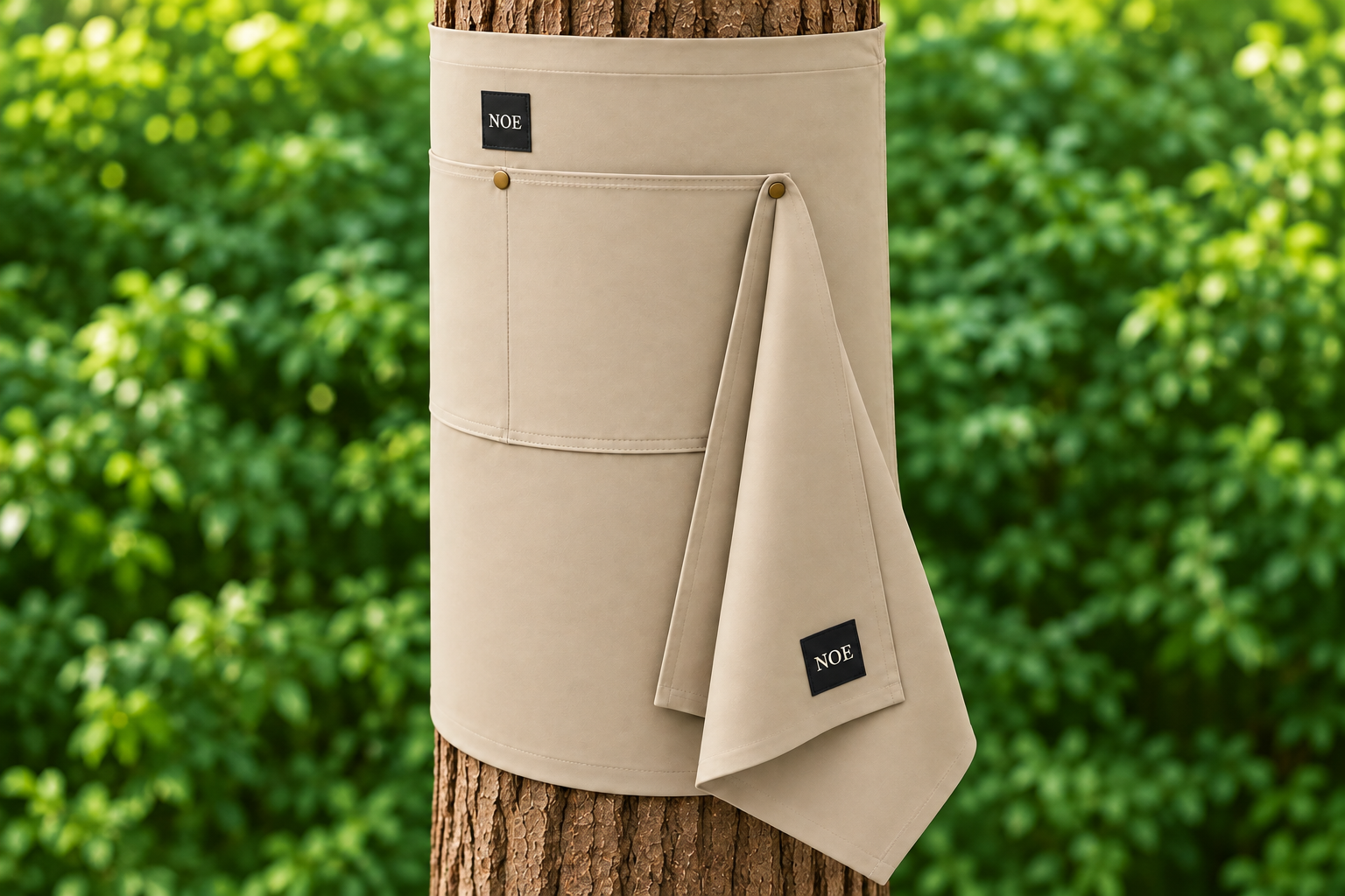 Chefs beige half waist apron and chefs drying cloth