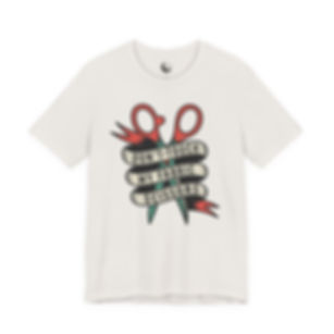 Don't Touch My Fabric Scissors T-Shirt | Tattoo Quilter Collection