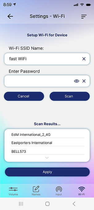 UI Layout Wifi Setting Page