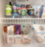 Eye-level view of a neatly organized pantry with labeled containers