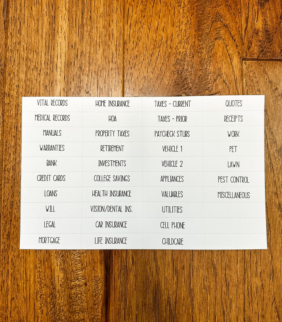 Thumbnail: DIY Kit: Home Paperwork Organizing Name Decal and Folder Tabs