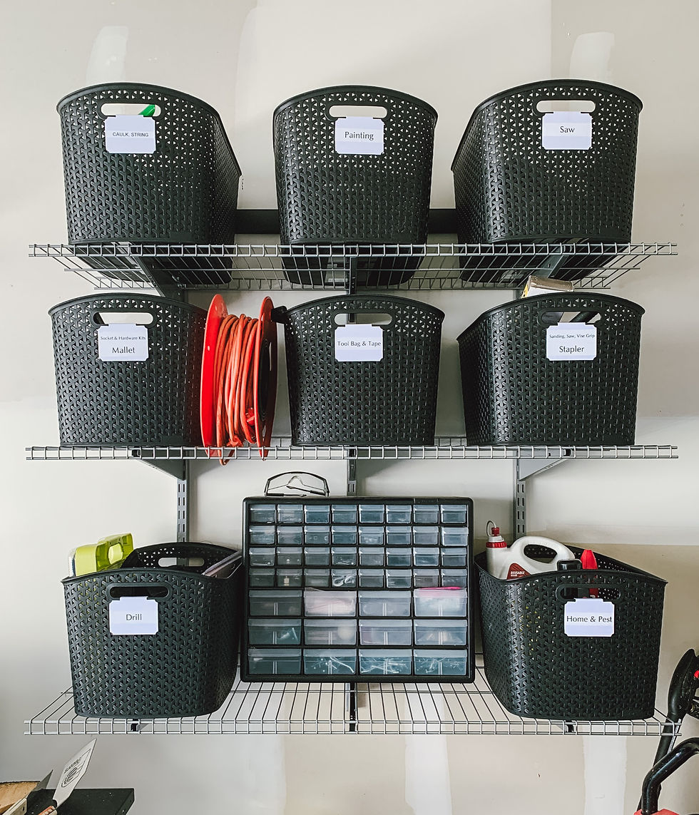 organized garage bins