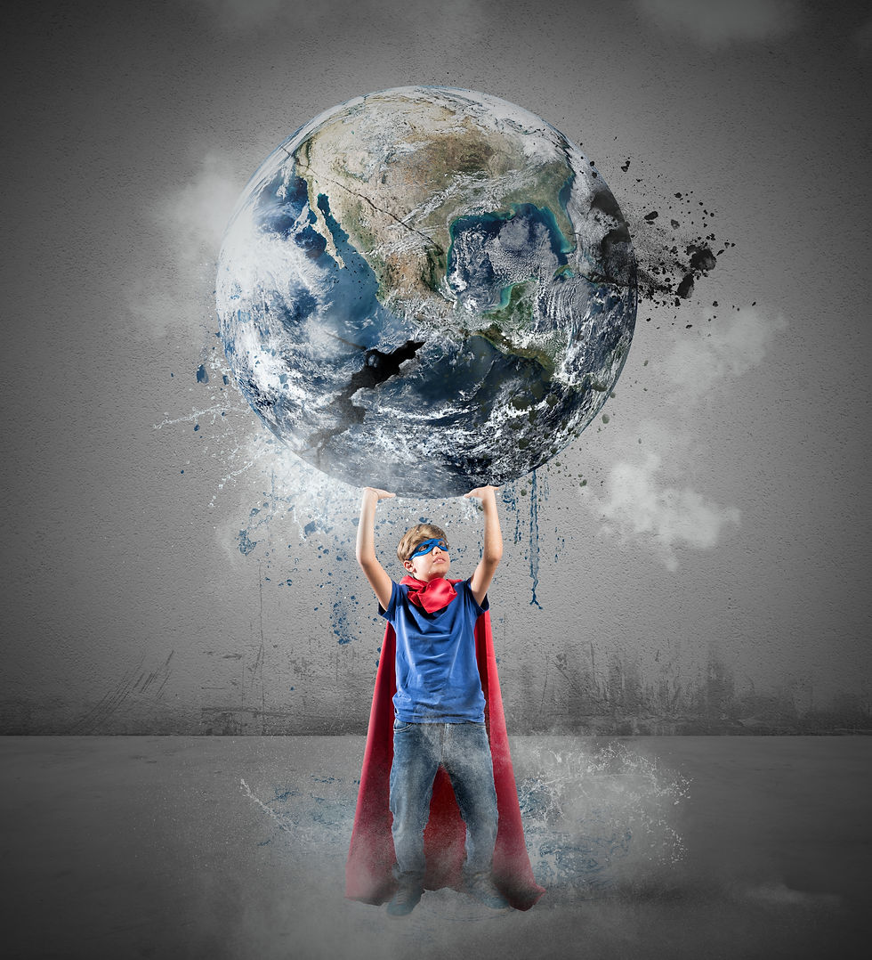 Little superhero saves the world. Earth provided by NASA.jpg