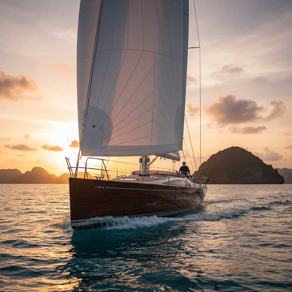 Sailing yacht on calm water marine vehicle reference images for designers and modellers