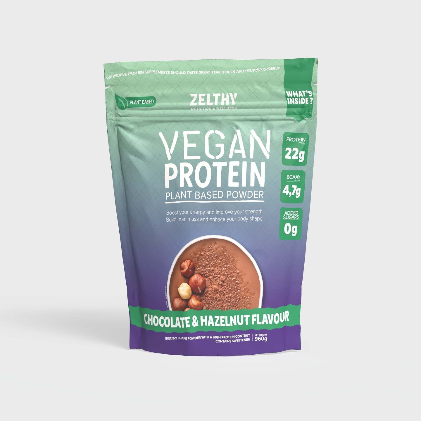 Vegan-Protein: Dark Chocolate Hazelnut 960g