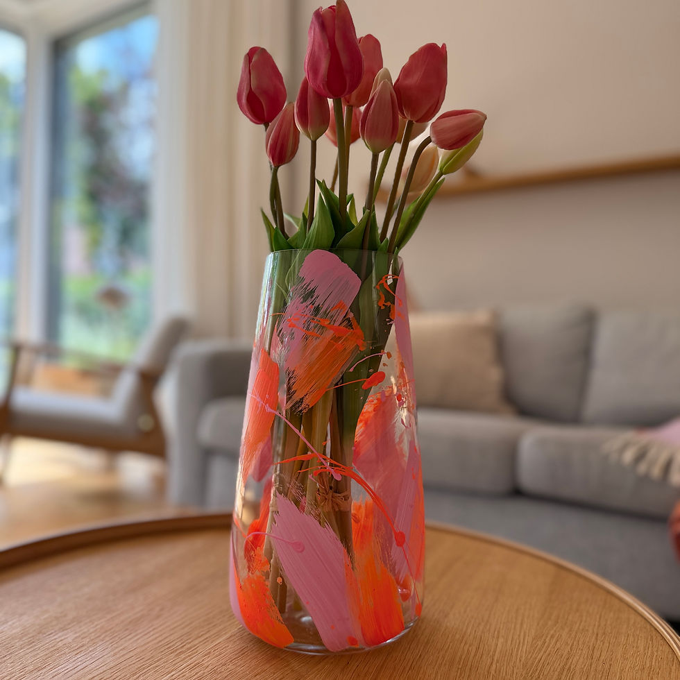 Miniaturbild: Blumenvase I Rosa Orange 30 cm