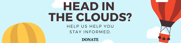 Donation request ad with hot air balloons