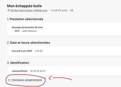 Etape 5 reservation Planity