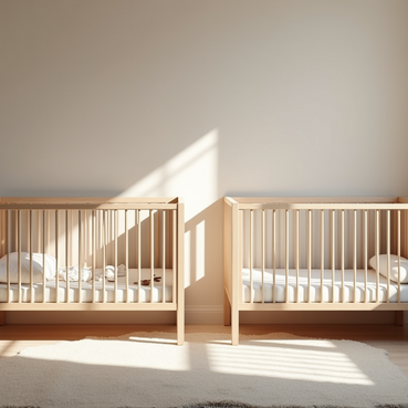 חדר לתאומים עם שתי מיטות תינוק