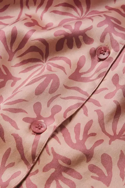Thumbnail: Eberjey x ILIA - Inez Washable Silk Printed Long PJ Set Mesa Rose