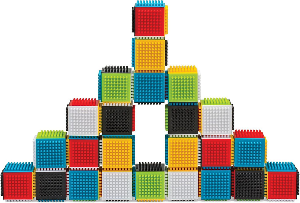 Thumbnail: Infantino Press & Stay Sensory Blocks Stacking Toy Set