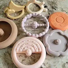 Thumbnail: Moonkie 7-Piece Silicone Stacking Rings Teething Toy for Babies 6+ Months