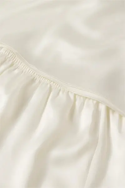 Thumbnail: Washable Silk with Lace Embroidery Long Sleeve Top & Short PJ Set