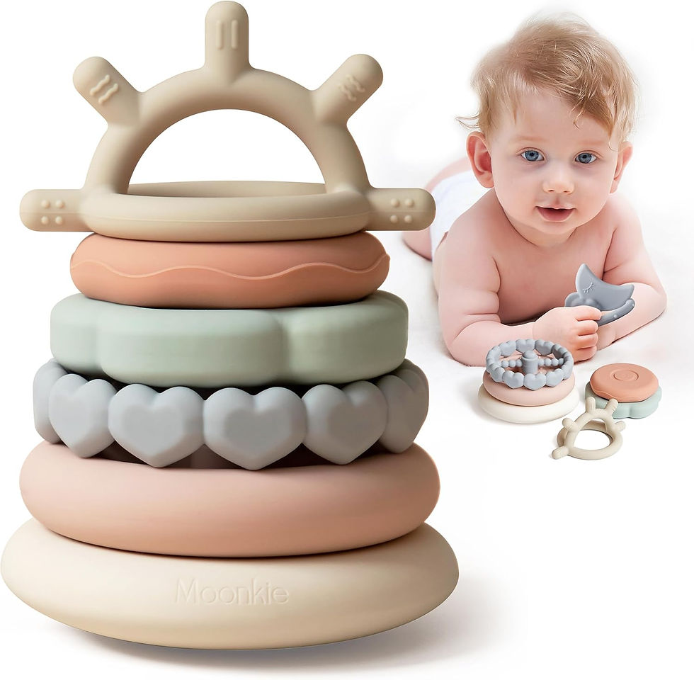 Thumbnail: Moonkie Stackable Teething Rings Silicone Stacking Toy for Babies