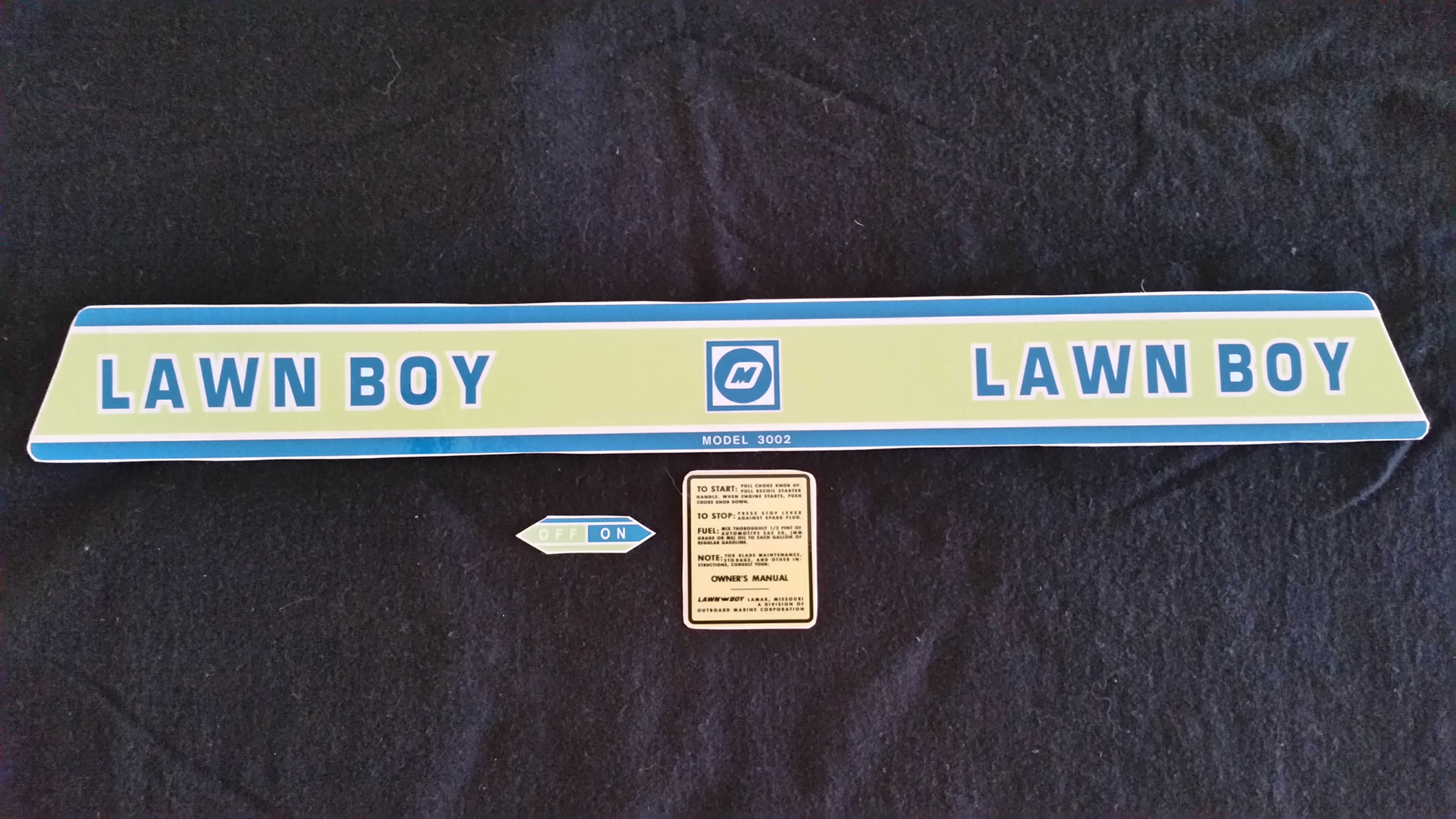 LAWN-BOY MODEL 3002 BUTTERCUP 3 PIECE DECAL SET