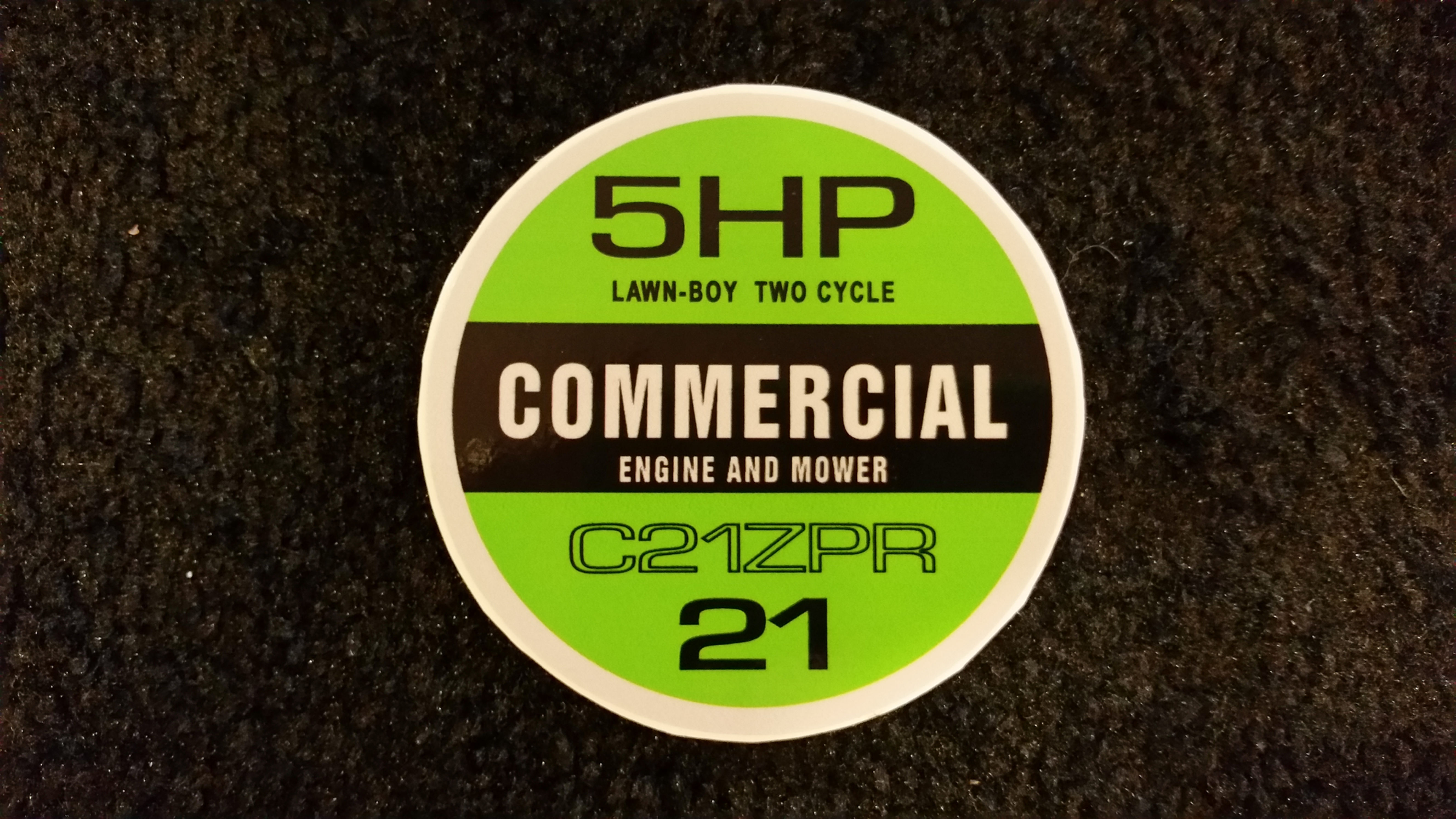LAWN-BOY COMMERCIAL C21ZPR RECOIL DECAL 