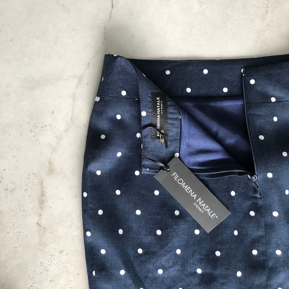 Thumbnail: Classic Cambridge skirt: Polka dot linen