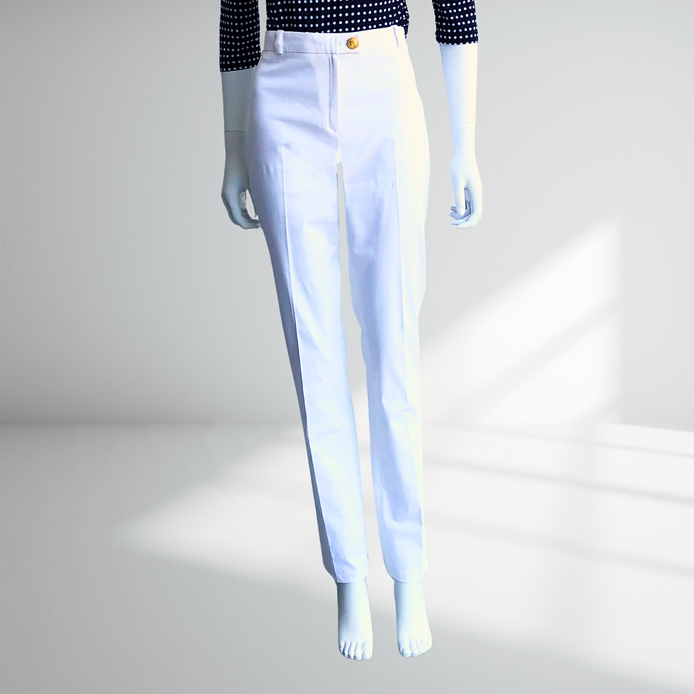 Thumbnail: Classic regular fit trousers, slim cut leg and below waist fit: Stiletto pant