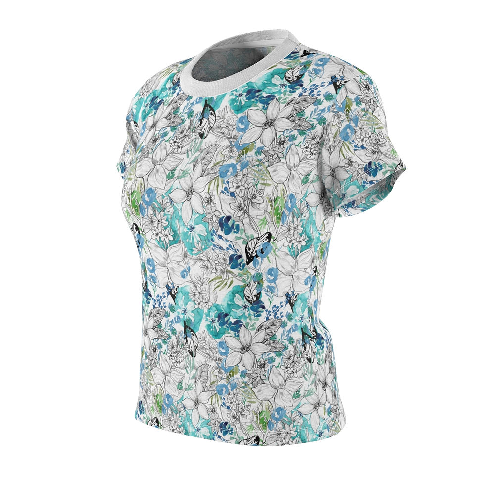 Thumbnail: Tropical aqua casual t-shirt