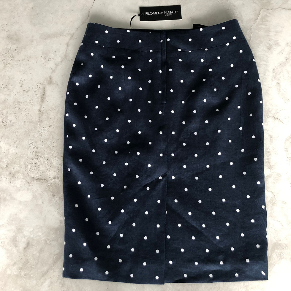 Thumbnail: Classic Cambridge skirt: Polka dot linen