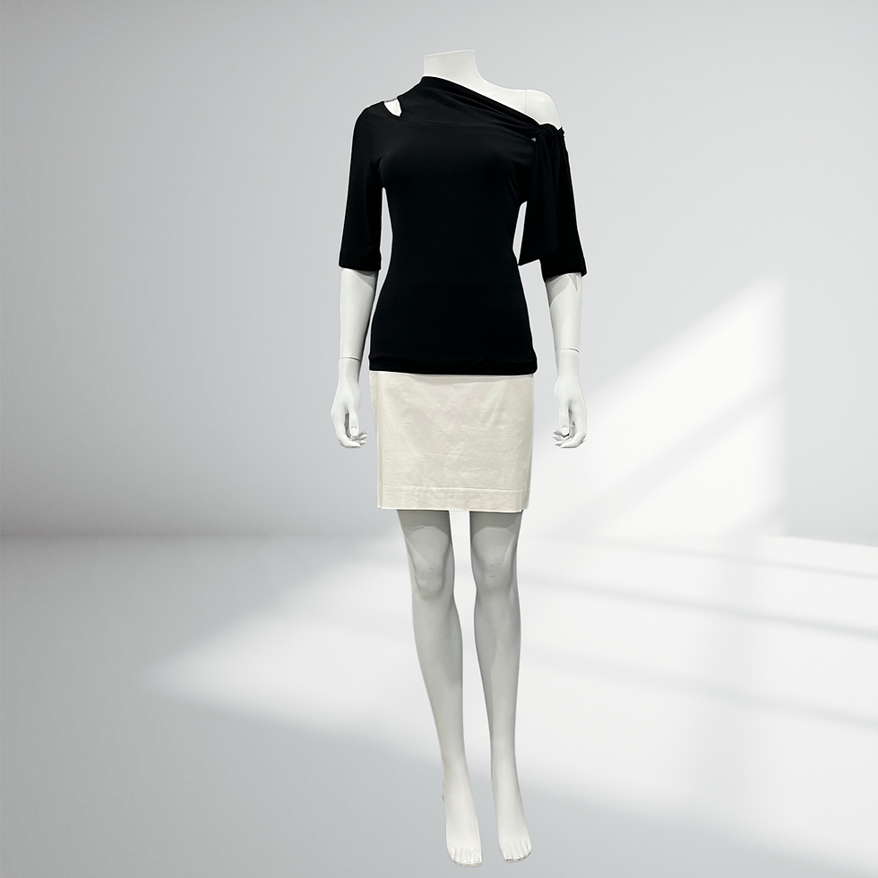 Thumbnail: Cold shoulder top with asymmetrical tie on the left shoulder: Moonlight top