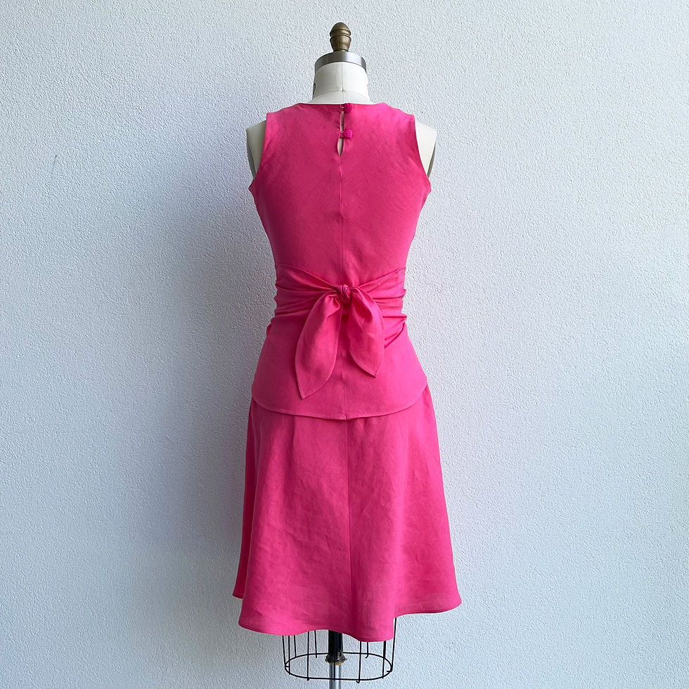 Thumbnail: Sleeveless bias cut dress with wrap around belt:Angelica dress