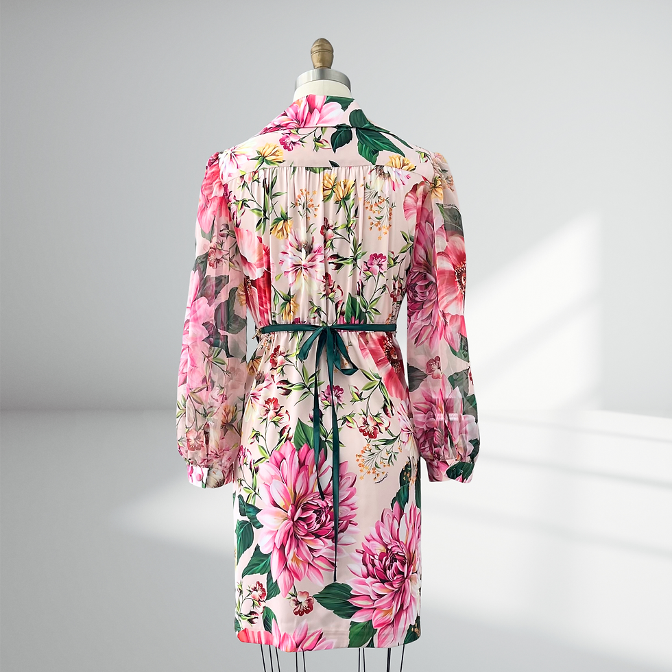 Thumbnail: Floral polyester dress with front buttoning: Nigella dress
