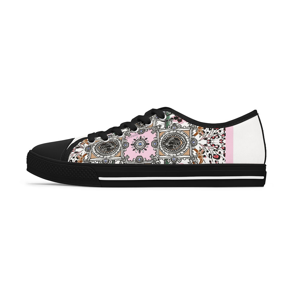 Thumbnail: Woman's Pink quadrant motive Sneakers