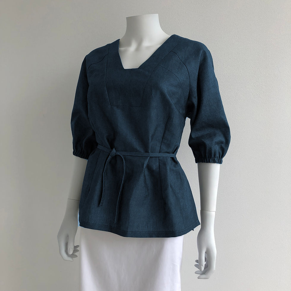 Thumbnail: All season kaftan top with 3/4 elastic sleeve in custom colours: Sharon top