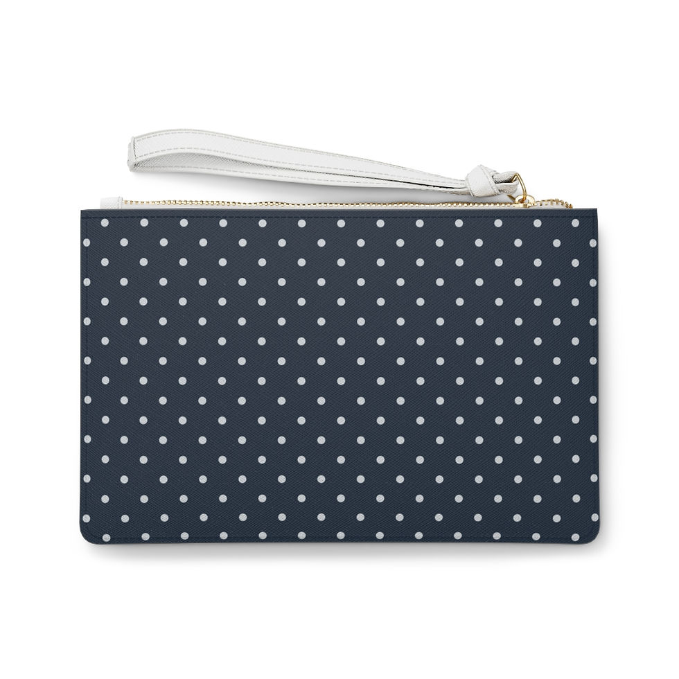 Thumbnail: Navy Poker dot Clutch/Bag