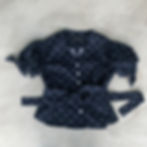 Thumbnail: Fitted linen top with knotted sleeves: Tatum top