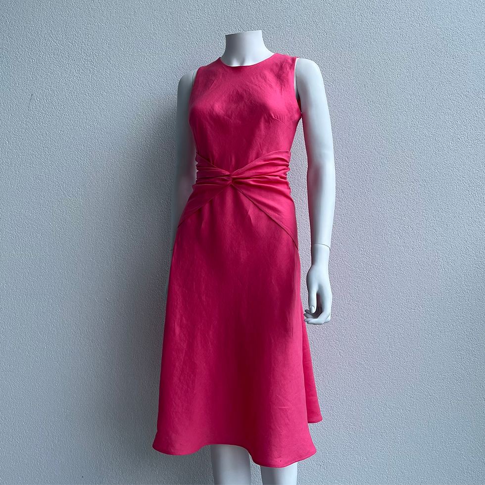 Thumbnail: Sleeveless bias cut dress with wrap around belt:Angelica dress
