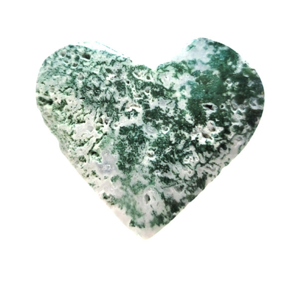 Moss Agate Large Heart (#1978)