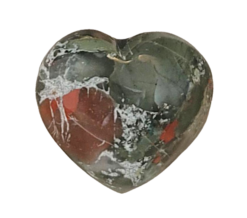 African Bloodstone Heart (#1176)