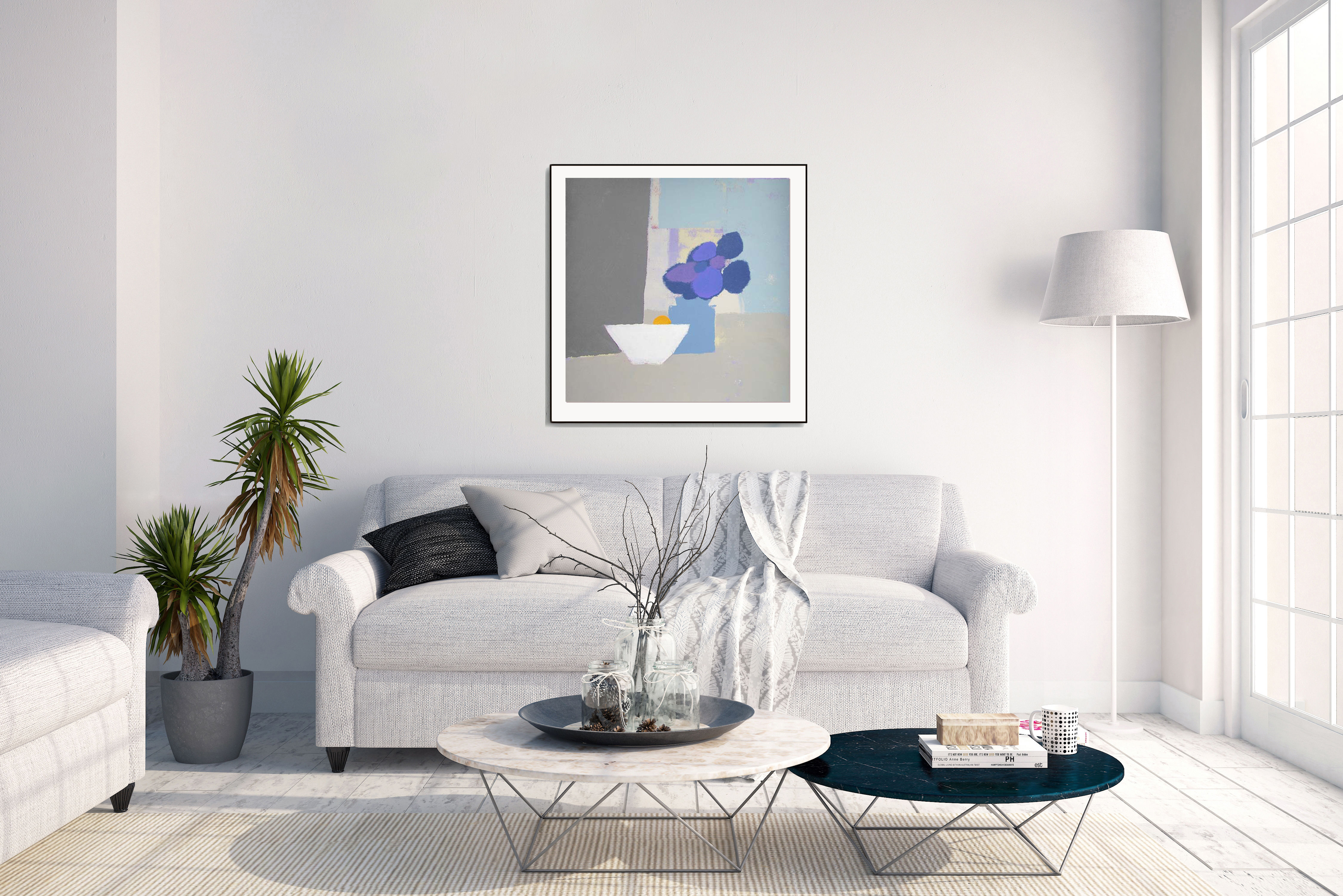 WHITE BOWL AND ORANGE by Colin Ruffell