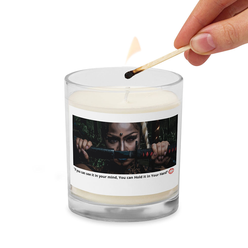 Thumbnail: Glass jar soy wax warrior manifestation candle -"If You can see it in your...