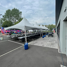 6x24 pagodas marquee set up on concrete  