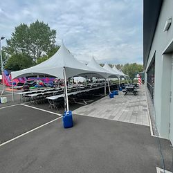 6x24 pagodas marquee set up on concrete  