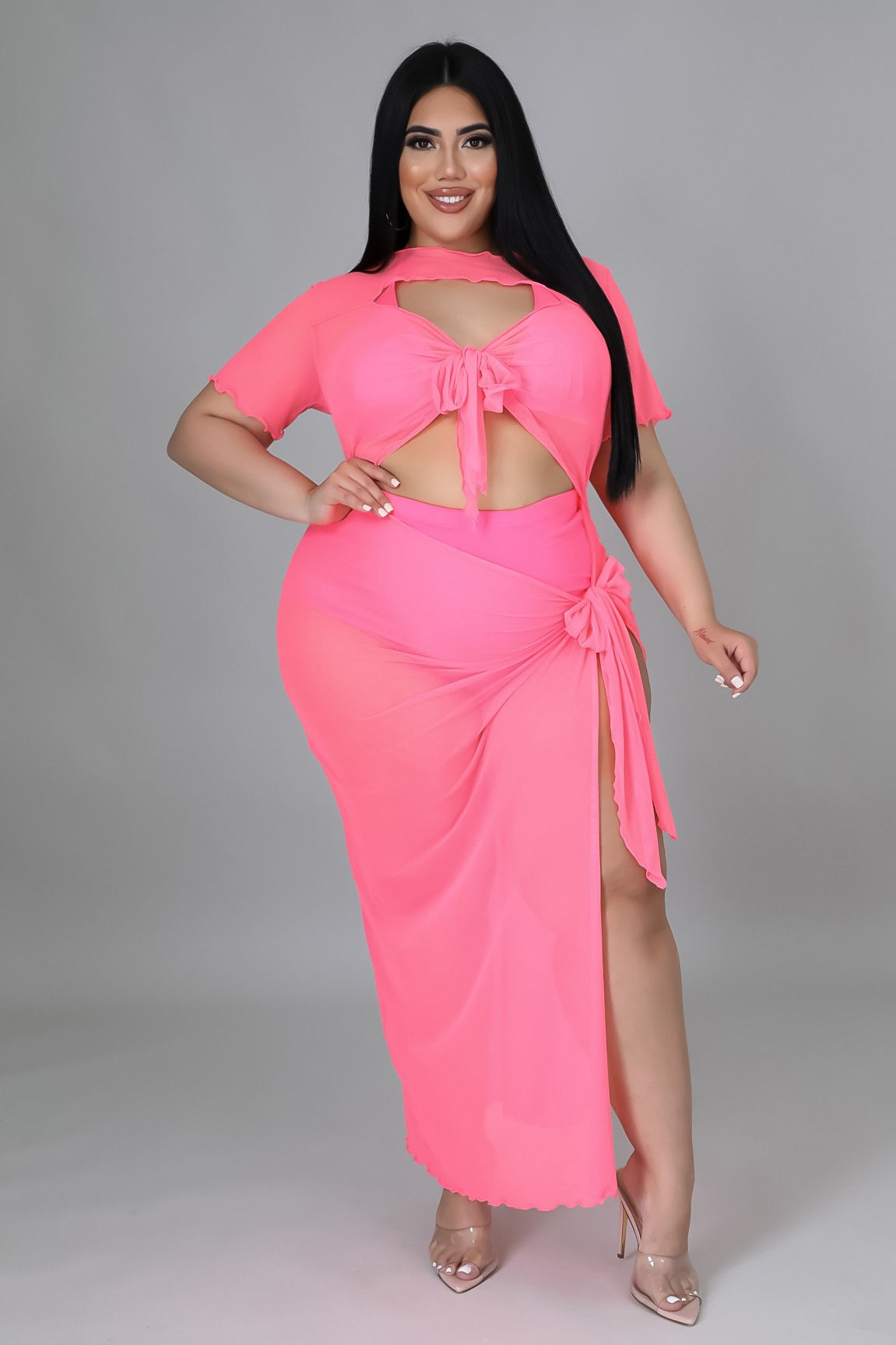 Tulum 3 PC Plus Swim Set - Pink